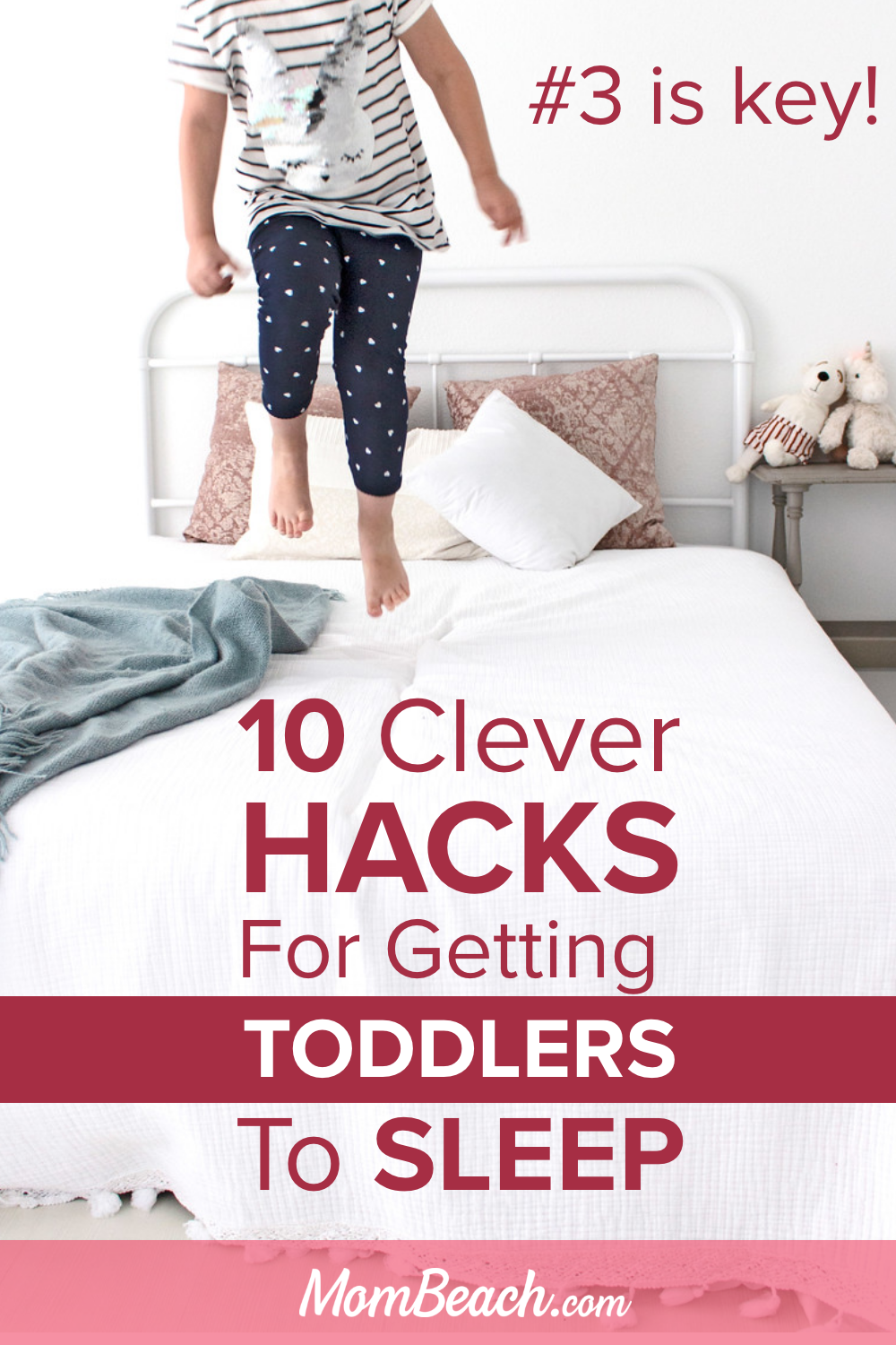 Get your toddler to sleep through the night with these clever hacks. It isn't funny when your toddler will not sleep and stays up all night. With sleep training, you can train your toddler to sleep in their own bed at night. #toddlersleep #toddlersleeptraining #toddlersleepthroughthenight #toddlersleepschedule #toddlersleepintheirownbed